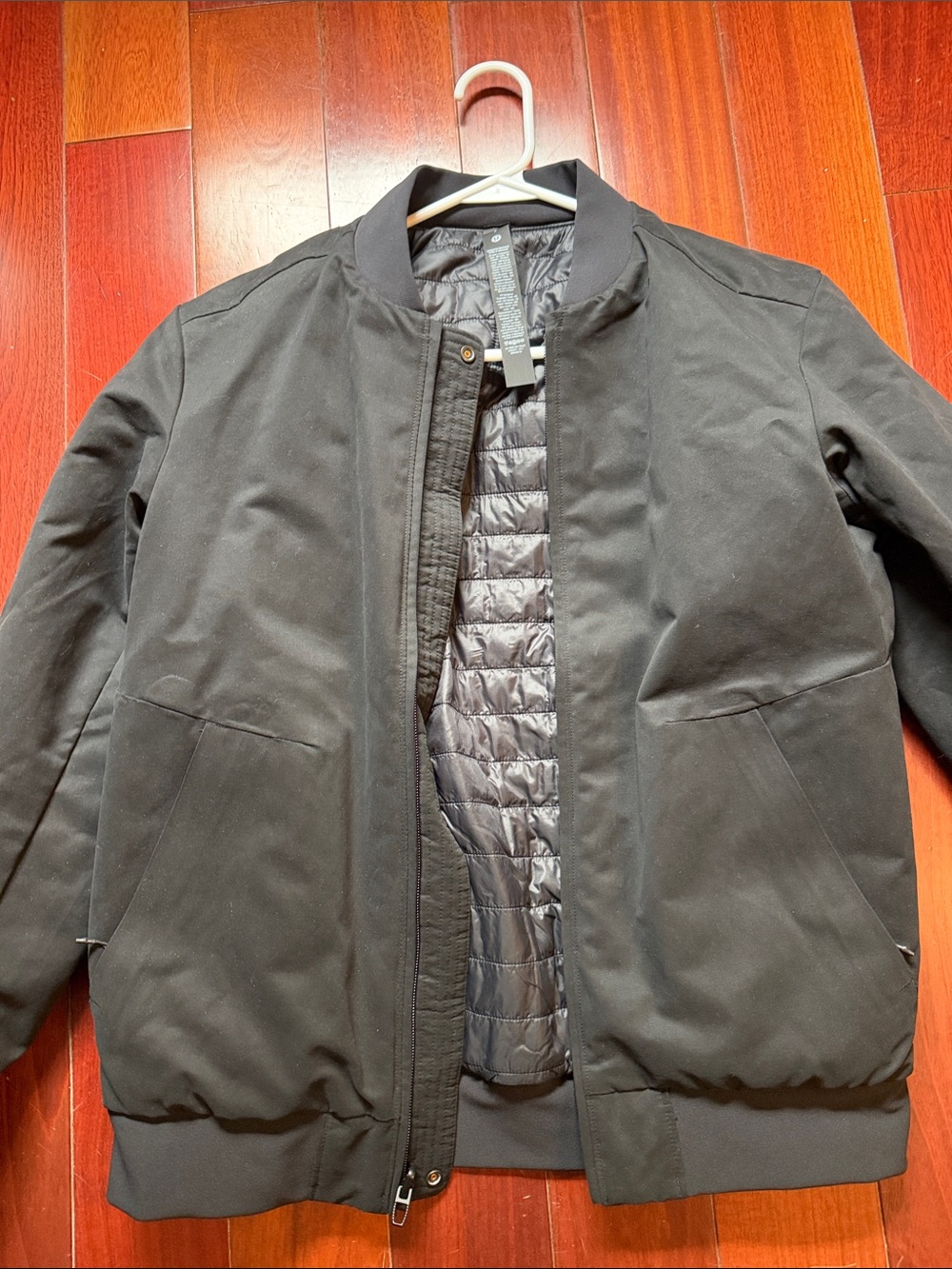 lululemon athletica Black Men's Bomber Jacket with Quilted Interior